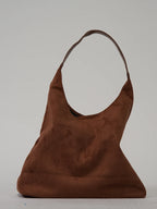 Suede Look Shoulder Bag with Matching Clutch – 2-in-1 Bag Set