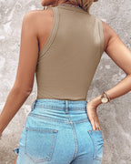 Round Neck Sleeveless Basic Slim Fit Tank Top | Meave & Ivy