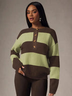 Women's Oversized Sweater with Buttons