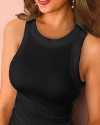 Round Neck Sleeveless Basic Slim Fit Tank Top | Meave & Ivy