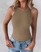 Round Neck Sleeveless Basic Slim Fit Tank Top | Meave & Ivy