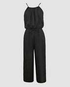 Spaghetti Strap Drawstring Tied Waist Casual Jumpsuit | Meave & Ivy