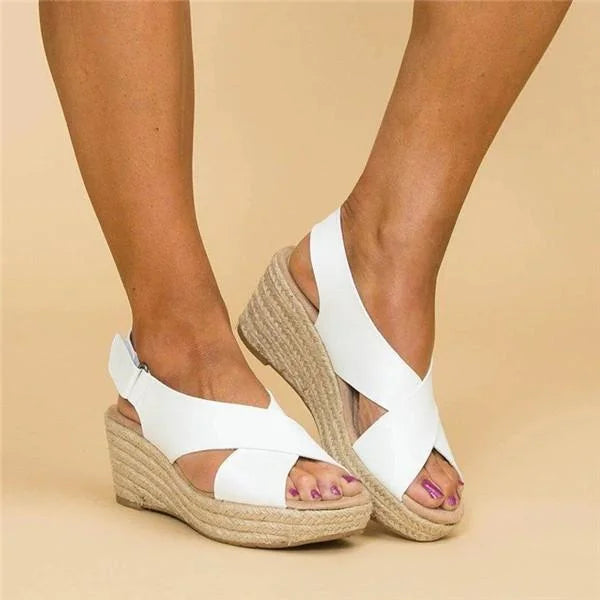 Crossover Espadrille Wedge Sandals