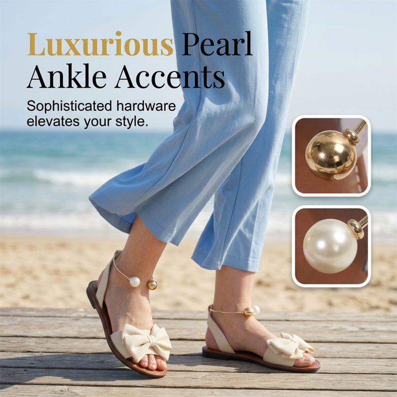 Pearl Ankle-Strap Sandals - Elegant Summer Shoes