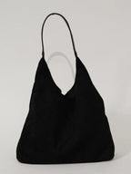 Suede Look Shoulder Bag with Matching Clutch – 2-in-1 Bag Set