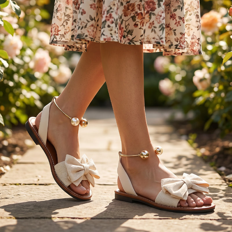 Pearl Ankle-Strap Sandals - Elegant Summer Shoes