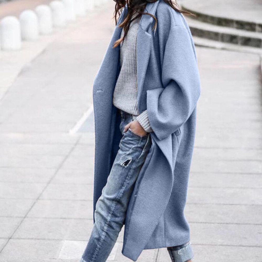 Women's Relaxed Longline Winter Coat – Soft Draped Layer