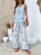Two-Piece Tank & Wide-Leg Trouser Set