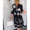 Floral Print Elegant Fit Autumn Dress | Meave & Ivy