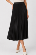 Accordion Pleated Midi Skirt – High Waist A-Line