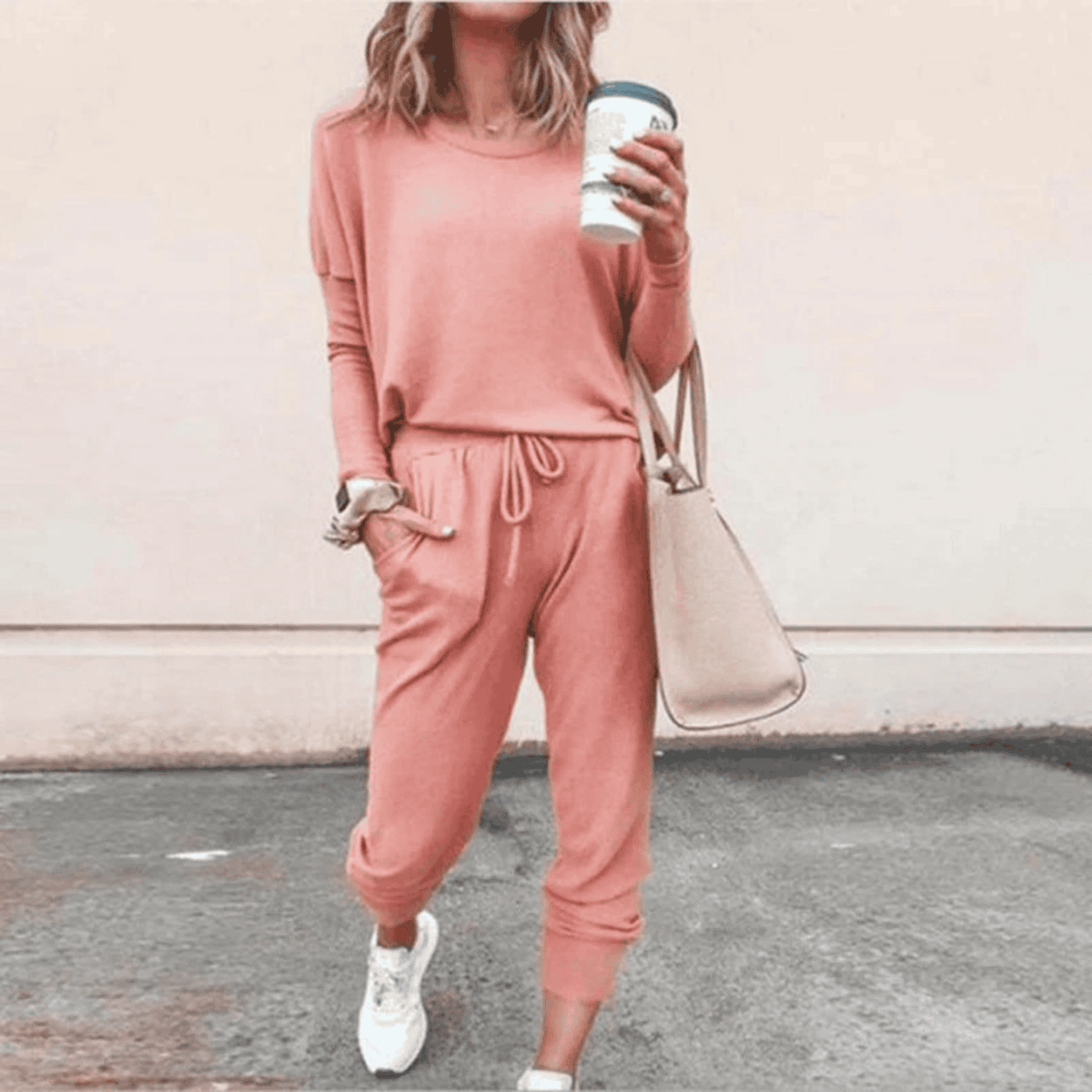 Women's Relaxed Long-Sleeve Top and Jogger Set