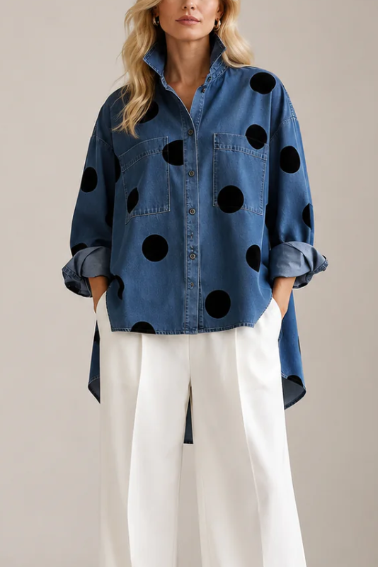 Polka Dot Blouse – Women's Summer Everyday Blouse