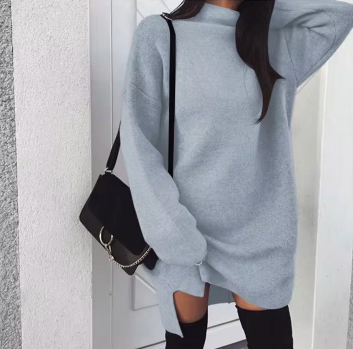Women's wool-blend and soft-knit Blend Oversized Sweater Dress