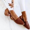 Woven Vegan Leather Ballet Flats