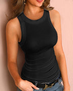 Round Neck Sleeveless Basic Slim Fit Tank Top | Meave & Ivy