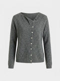 Women's Button-Front Knit Sweater – Relaxed Long-Sleeve Layer