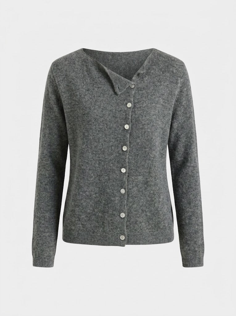Women's Button-Front Knit Sweater – Relaxed Long-Sleeve Layer