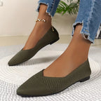 Pointed Toe Knit Ballet Flats in 7 Colours