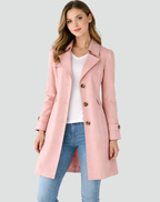 Slim Fit Lightweight Trench Coat with Lapel Collar