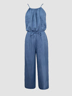 Spaghetti Strap Drawstring Tied Waist Casual Jumpsuit | Meave & Ivy