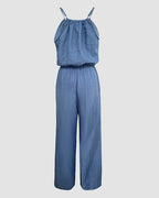 Spaghetti Strap Drawstring Tied Waist Casual Jumpsuit | Meave & Ivy