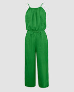 Spaghetti Strap Drawstring Tied Waist Casual Jumpsuit | Meave & Ivy