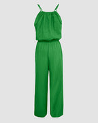 Spaghetti Strap Drawstring Tied Waist Casual Jumpsuit | Meave & Ivy