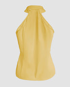 Two-Piece Sleeveless High Neck Cargo Top and Cuffed Trousers Set | Meave & Ivy
