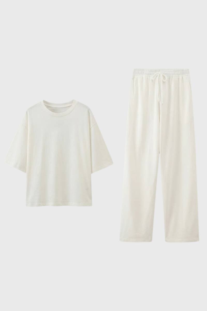 Oversized T-Shirt & Wide Leg Trousers Lounge Set – Women's Comfy Co-ord
