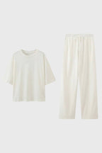 Oversized T-Shirt & Wide Leg Trousers Lounge Set – Women's Comfy Co-ord
