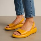 Open-Toe Slingback Wedge Sandals