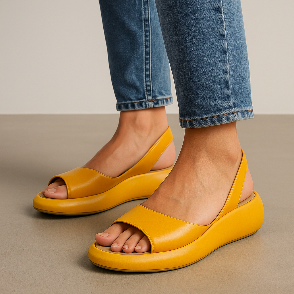 Open-Toe Slingback Wedge Sandals