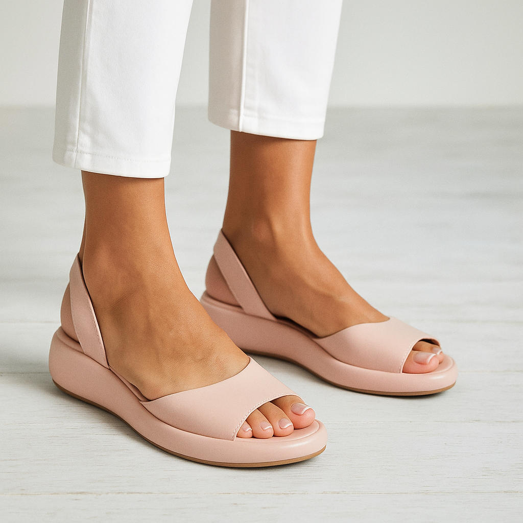 Open-Toe Slingback Wedge Sandals