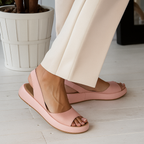 Open-Toe Slingback Wedge Sandals