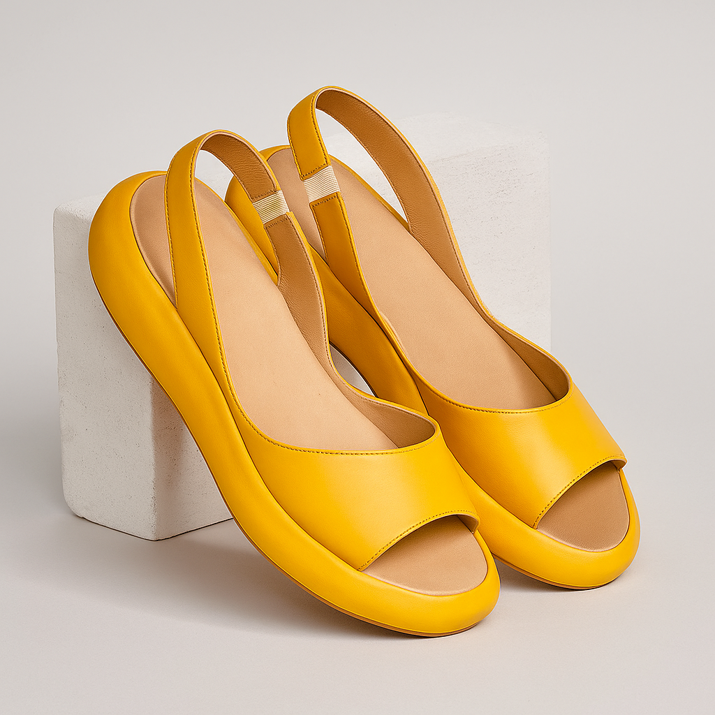 Open-Toe Slingback Wedge Sandals