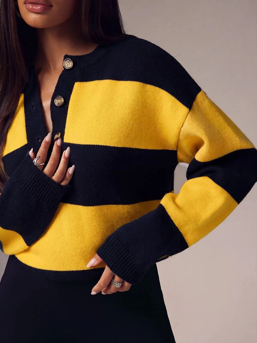 Women's Oversized Sweater with Buttons