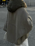 Women's Cropped Hooded Zip-Up Jacket with Padded Collar