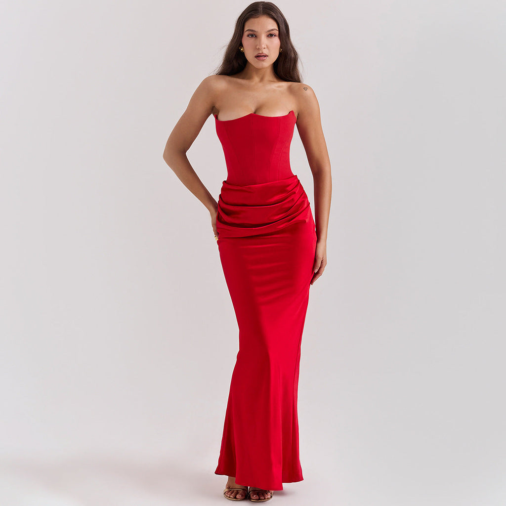 Velvet Corset Dress – Strapless Evening Gown | Meave & Ivy