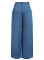 Women's Wide-Leg Denim Jeans – High-Waisted Relaxed Full-Length Style for Casual Everyday Wear