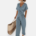 Draped Bow Jumpsuit