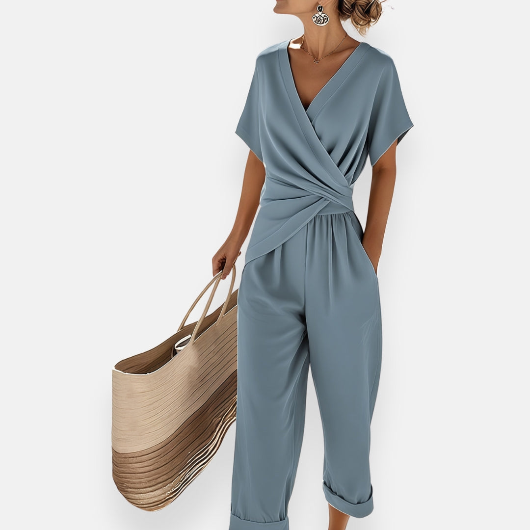 Draped Bow Jumpsuit