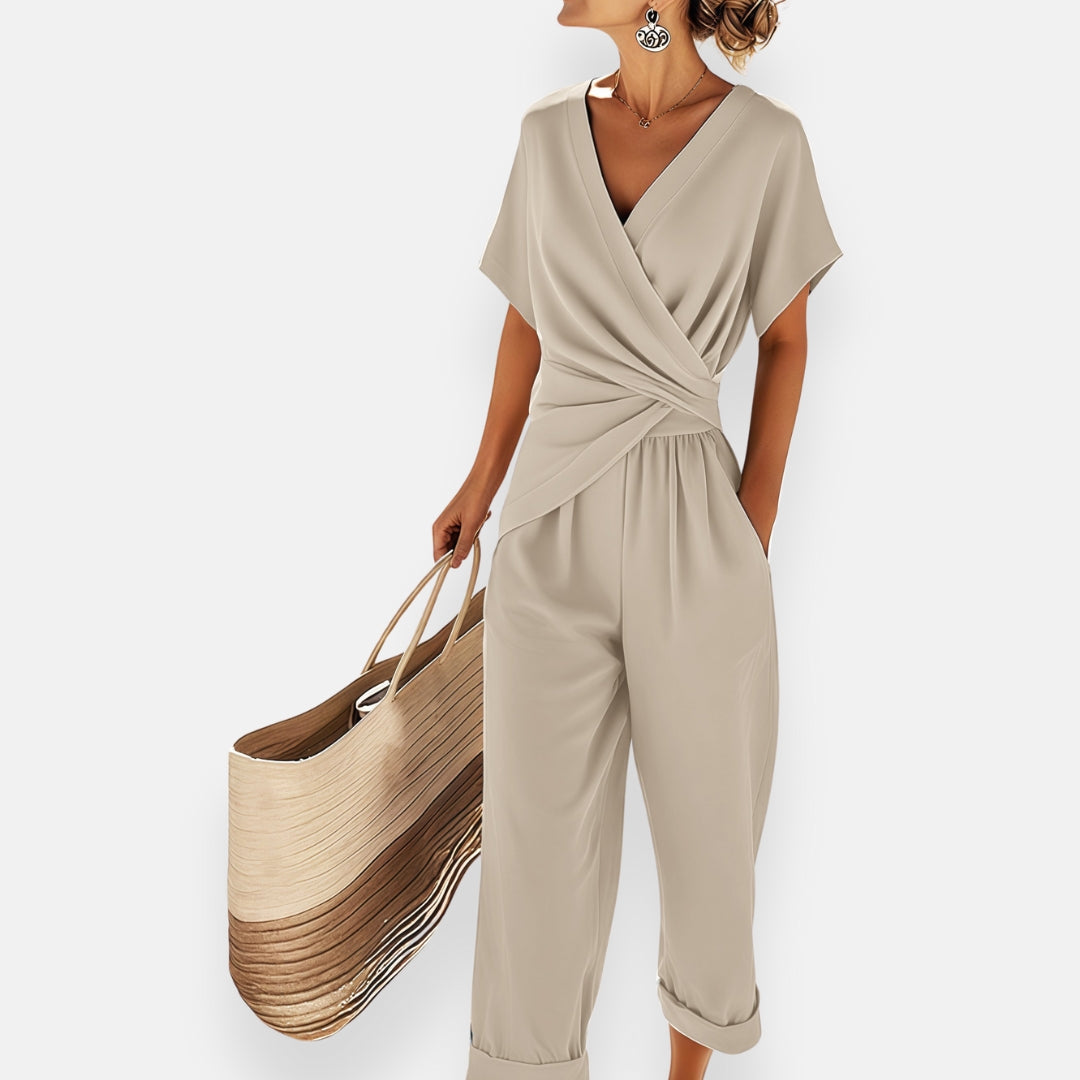 Draped Bow Jumpsuit