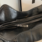 Women's Vegan Leather Shoulder Tote with Zip Pockets