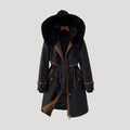Women's Longline Hooded Winter Parka with Detachable Faux Fur Trim
