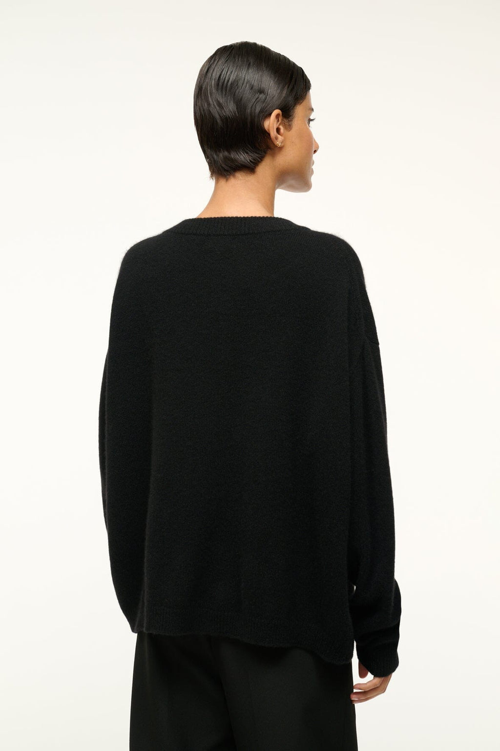 Relaxed Crew-Neck Knit Jumper - Soft Black