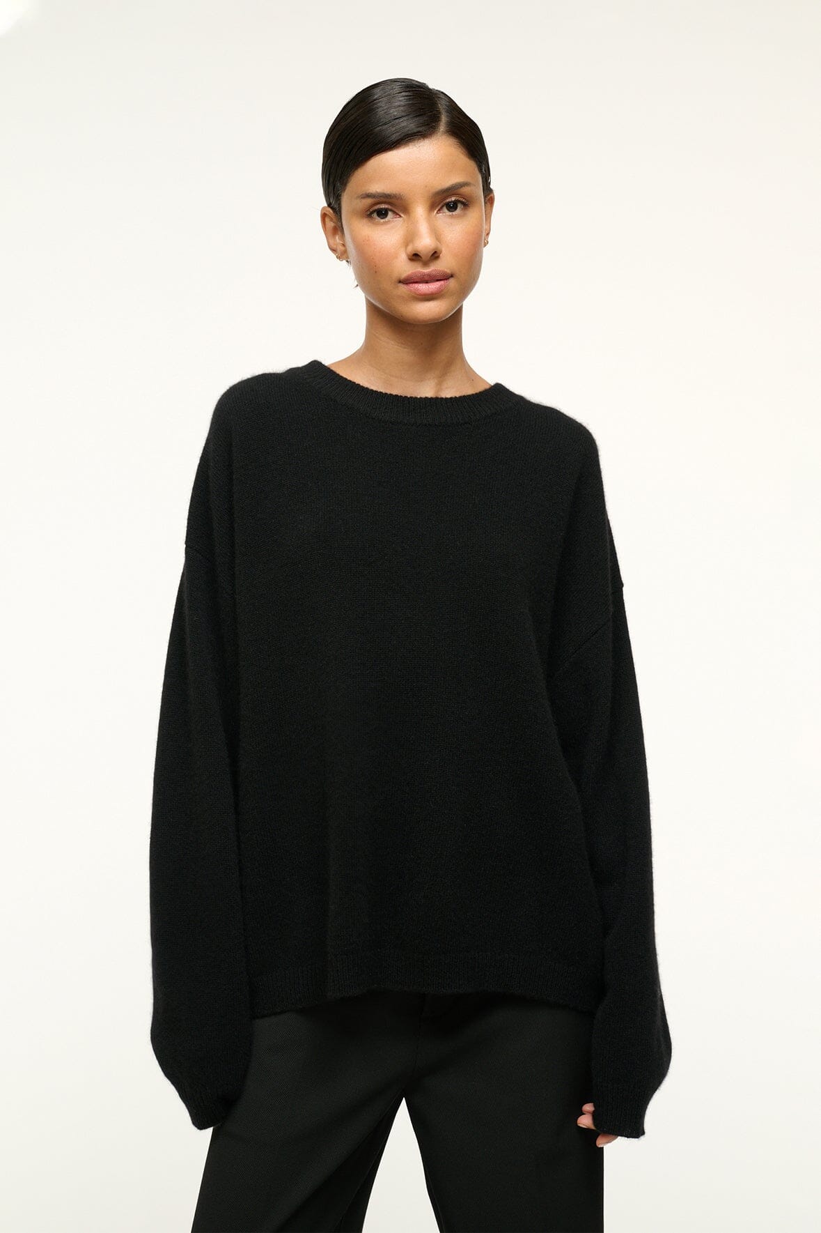 Relaxed Crew-Neck Knit Jumper - Soft Black