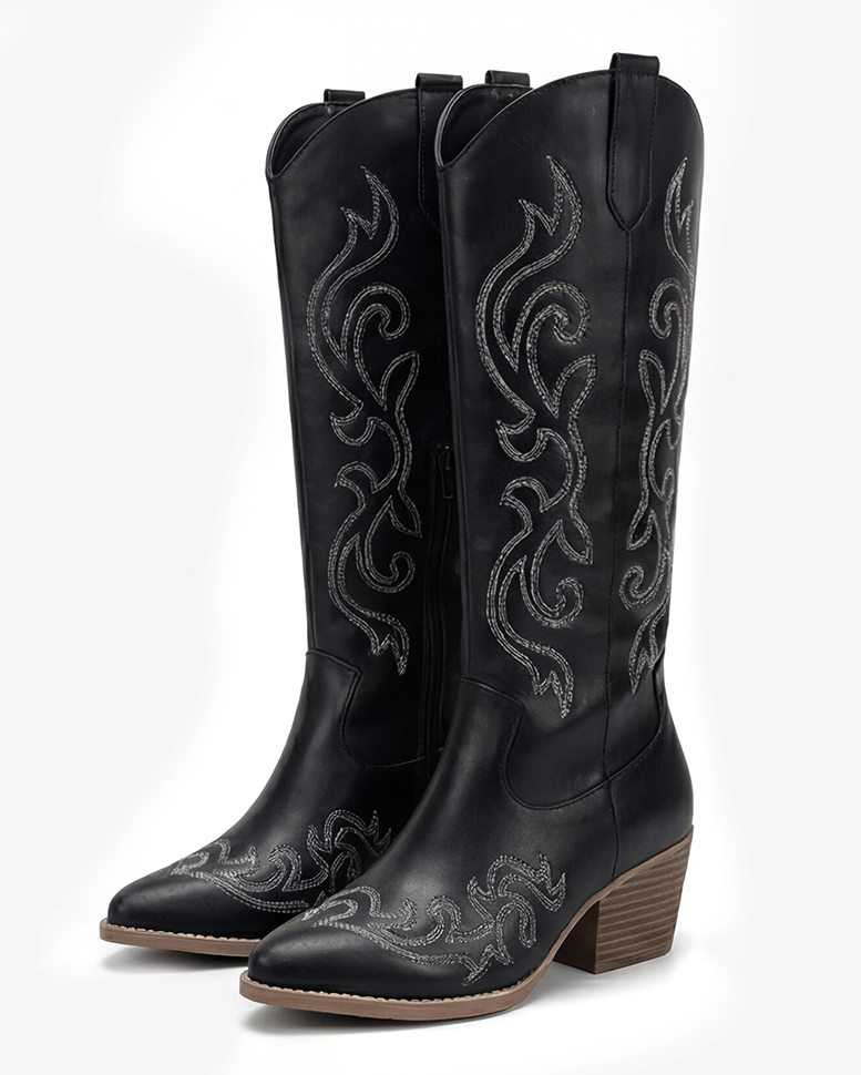 Women's Knee-High Heeled Western Boots