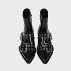 Chunky Mid-Heel Zipper Biker Boots - Womens Statement Footwear | Meave & Ivy