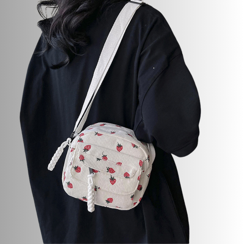 Mini Corduroy Crossbody Bag – Compact Shoulder Bag