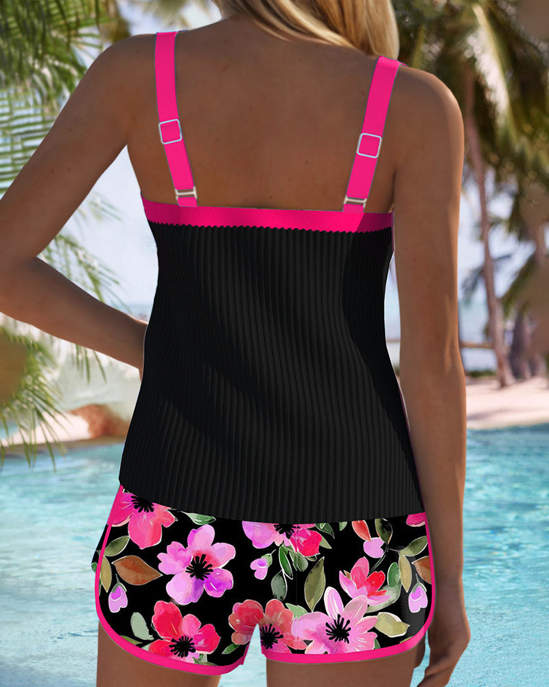 Tummy-Control Tankini Swimsuit Set